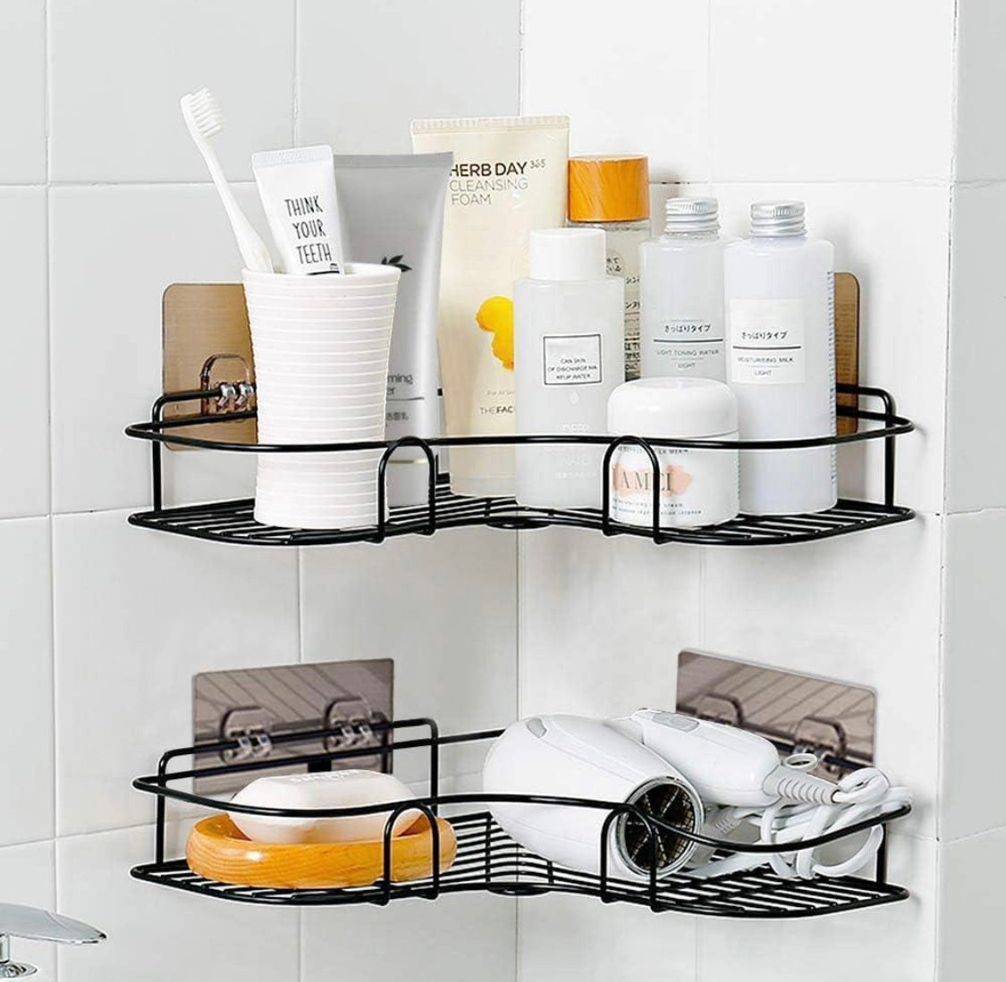 Stainless Steel Corner Bathroom Shelf Rack