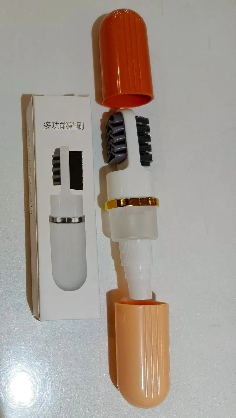 Portable Shoes Cleaner Brush with Spray & Despenser Capsule