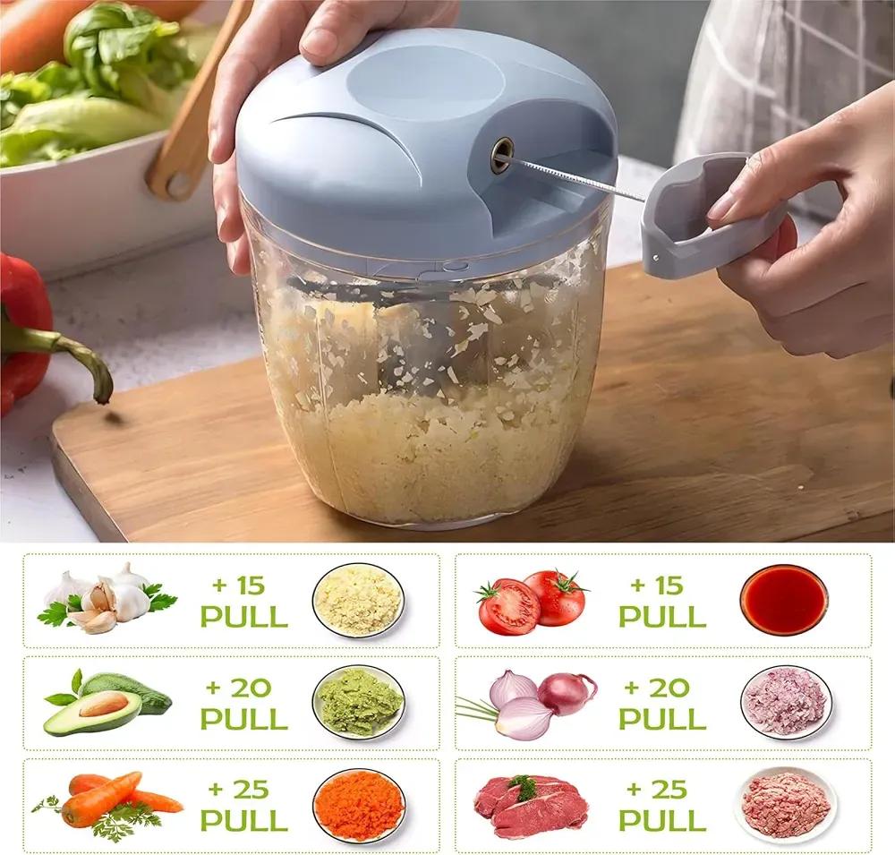 Manual hand food chopper 900 ml