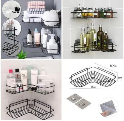 Stainless Steel Corner Bathroom Shelf Rack