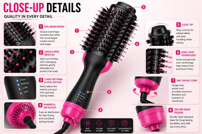 GlowWave™ One-Step Hair Dryer & Styler